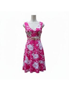 Narcissist Vintage Style Pink & White Floral Sleeveless V-Neck Sundress XS